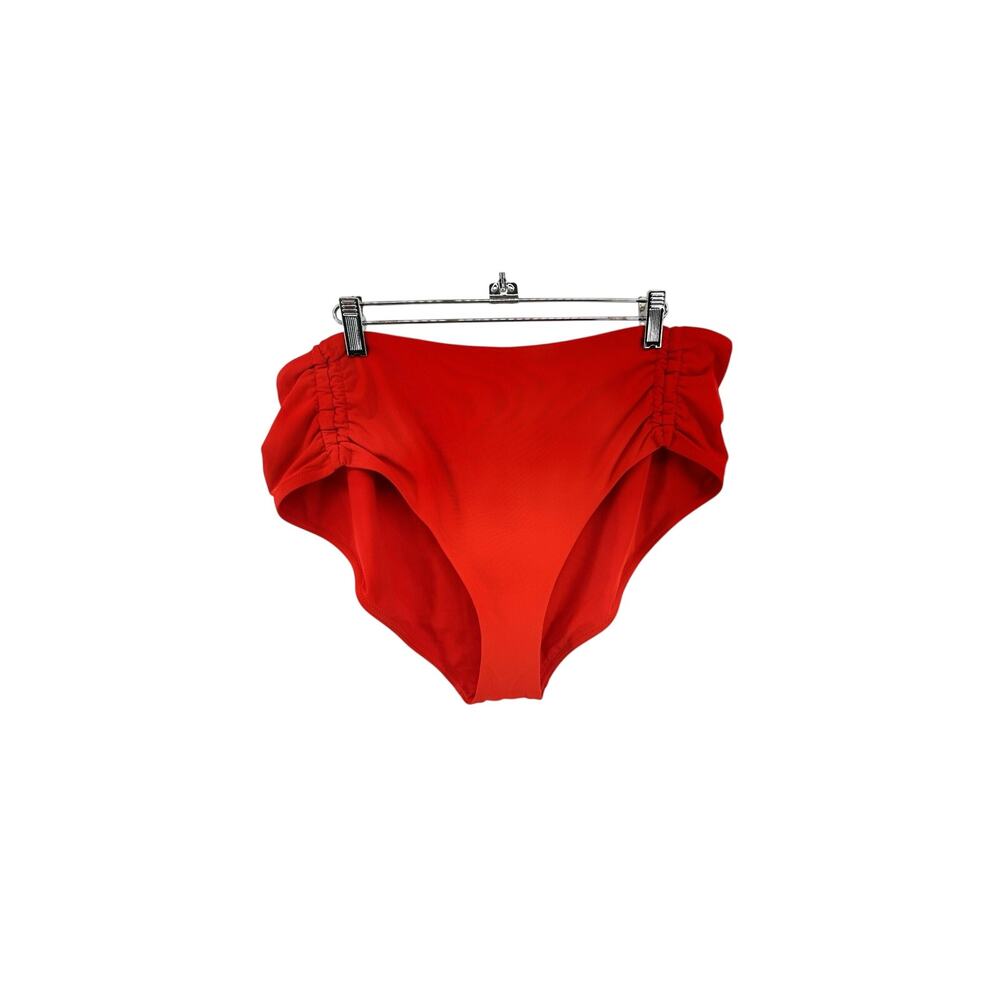CALIA Women's Adjustable Tie Front Swim Bottoms Fresh Red XXL